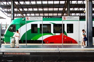 treno, stazione, persone, tricolore, locomotore, verde, rosso, locomotiva, ferrovia