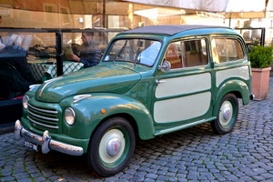 verde, automobile, epoca, auto, ruote, strada, giardinetta, targa, portiera