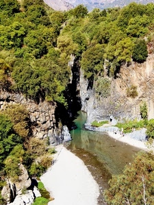 fiume, alberi, acqua, verde, gola, rocce, piante, orrido, roccia
