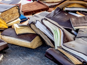 libri, disordine, copertine, antichi, mucchio, vecchi, marrone, carta, pagine, volumi, tanti, pelle, usati, copertina