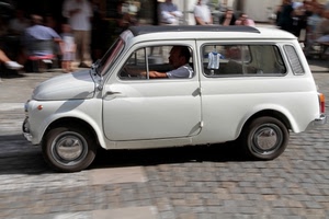 auto, bianco, epoca, ruote, cinquecento, giardinetta, fiat, automobile, bianca, macchina, panning