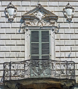 balcone, stemmi, ringhiera, verde, muro, porta, persiana, triangolo, ferro, persiane, finestra, casa, decori, decorazioni, facciata