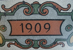 numeri, spirali, data, mosaico, numero, curve, targa, verde, nove, anno