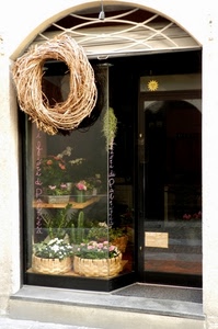 vetrina, fiori, porta, negozio, piante, cesti, vetro, fioraio