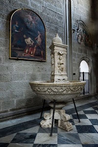 quadro, marmo, battesimale, chiesa, fonte, cancello, arco, nero, bianco, pietra, scacchi, dipinto, treppiedi, sculture, interno, vasca, acquasantiera, pavimento, ferro, croce, quadrati, base