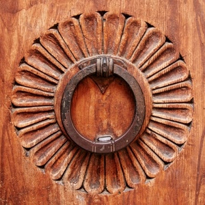 batacchio, legno, ferro, cerchio, porta, marrone, battiporta, rosone, portone