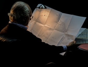 lampada, occhiali, luce, disegno, progetto, leggere, uomo, mappa, ritratto