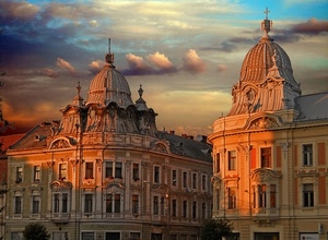 finestre, nuvole, cupole, cielo, tramonto, croce, palazzi, chiese, luce, ombra