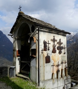 croci, montagna, nuvole, cappella, croce, chiesa, chiesetta, bidone, arco, cielo, neve