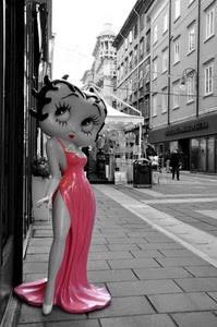 rosa, strada, vestito, statua, occhi, gamba, donna, manichino, gambe, betty
