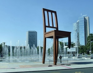 sedia, fontana, acqua, grattacieli, grattacielo, piazza