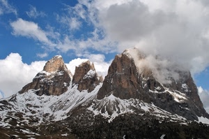 nuvole, montagne, neve, bianco, montagna, cielo, cime, roccia, rocce