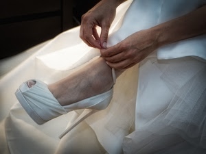 bianco, mani, tacco, scarpa, scarpe, piede, sposa, vestito, piedi