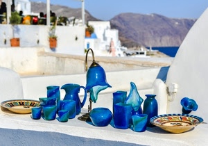 piatti, blu, bicchieri, lampada, vetro, vasi, bianco, oggetti, azzurro, brocche