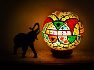 lampada, elefante, luce, colori, soprammobile, sfera, proboscide, rosso, palla, verde, luci, multicolore, arancione, silhouette, zanne, ombra, zampe