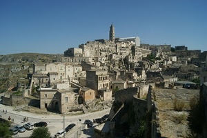 campanile, case, panorama, matera, borgo, cielo, città, auto, paese