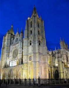 rosone, cattedrale, blu, duomo, campanili, chiesa, cancellata, facciata, guglie, notturno, torri
