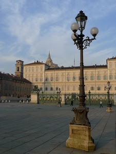 piazza, lampione, palazzo, torino, monumento, cielo, campanile, lampioni, nuvole, reale