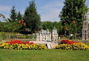 fiori, castello, alberi, giallo, prato, verde, giardino, rosso, aiuola, aiuole, erba, miniature, cielo, torre