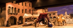 presepe, cammello, fontana, natale, portici, case, finestre, giuseppe, natività, statuine, mercato, terrazzo, presepio, bancarelle, madonna, bancarella, magi, balcone, maria, tenda, animali