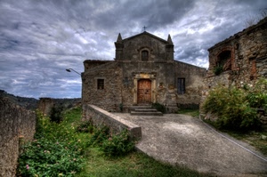 chiesa, porta, nuvole, croce, cielo, verde, facciata, finestre, piante, fiori