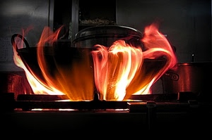 fuoco, pentola, fiamme, fornello, rosso, cucina, pentole, fiamma