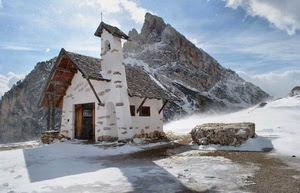 neve, chiesa, montagna, bianco, inverno, campanile, nuvole, roccia