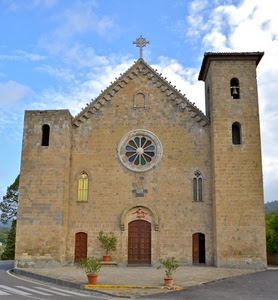 chiesa, croce, rosone, campanile, vasi, torre, piante