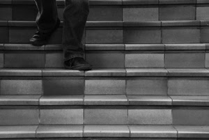 scarpe, gradini, scale, piedi, bianconero, scala, scendere, scalini, gambe