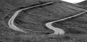 strada, erba, curve, montagna, bianconero, sentiero, prato, curva, persona, prati, collina