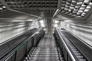 scale, gradini, scala, corrimano, bianconero, luci, mobile, scalini, grigio, verde, salita, prospettiva, architettura, scalinata